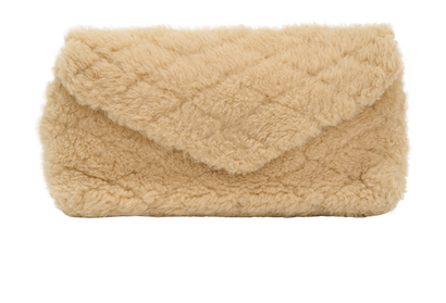 Sade Envelope Clutch, &pound;450, Handbags, Beige, Shearling, Front view